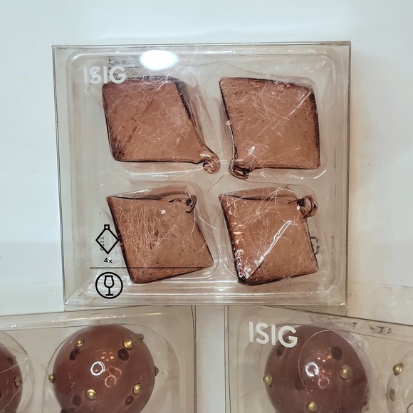 Lot 3 IKEA Christmas Ornaments Blown Glass ISIG Polkadot Sugar Texture READ - Picture 3 of 10